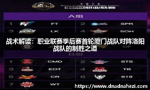 战术解读：职业联赛季后赛首轮厦门战队对阵洛阳战队的制胜之道